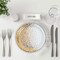 8 Count Gold Foil Dots White Dinner Paper Plates Disposable for Wedding Party Elegant 10 Inch